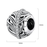 Solid 925 Sterling Silver Rolling Deep CZ Charm