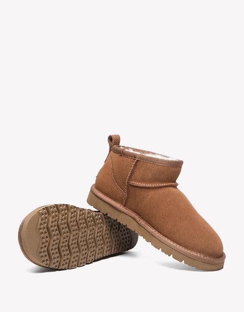 Julia Cow Suede Boots in Chestnut
