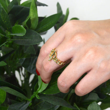Adjustable Toggle Clasp Fashion Ring