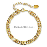 Boxed Bianca Fancy Clip Link Chain Gold Choker Necklace and Bracelet Set