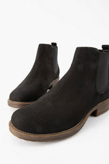 Silver Lining Tahlia Black Nubuck Punched