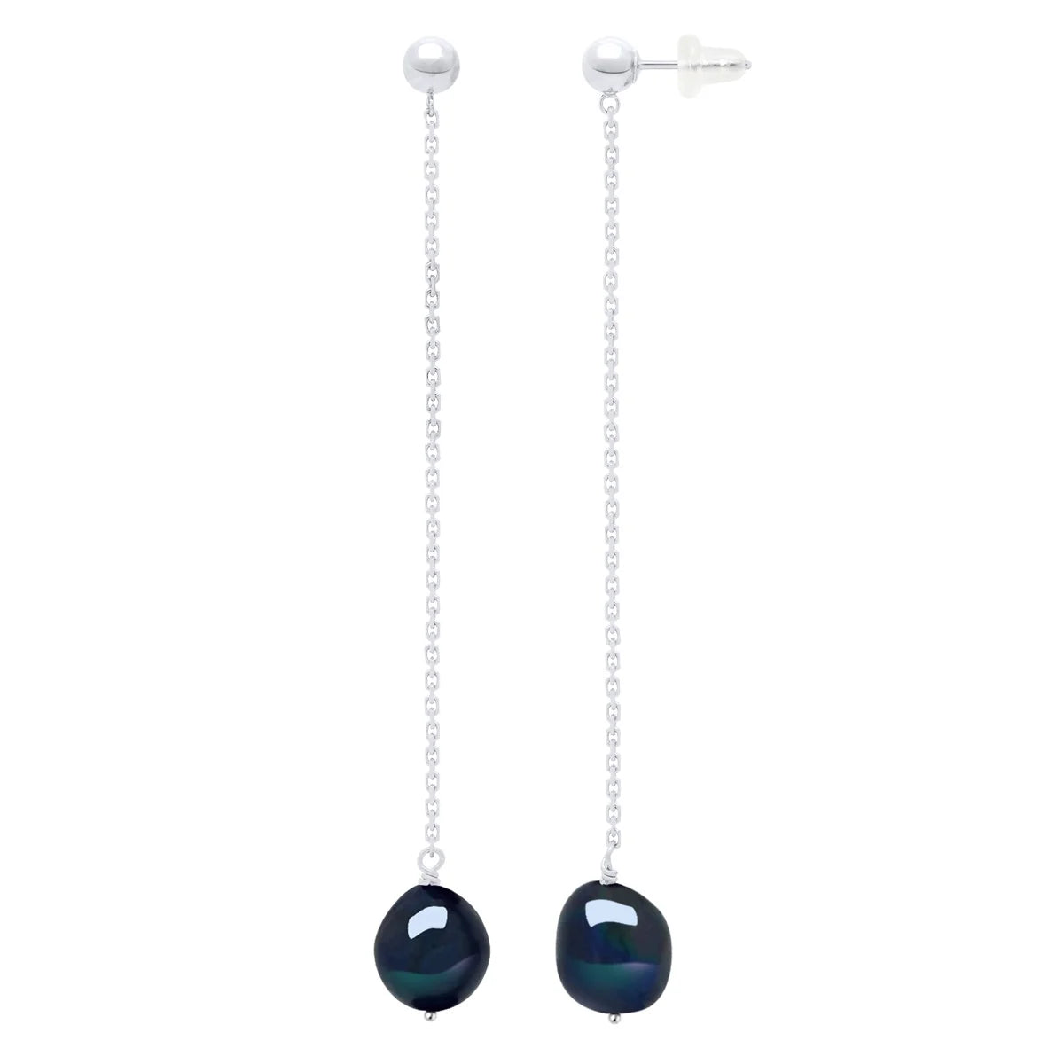 Drop Earrings Baroque Baroque Pearl Black White Gold