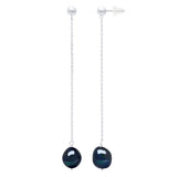 Drop Earrings Baroque Baroque Pearl Black White Gold