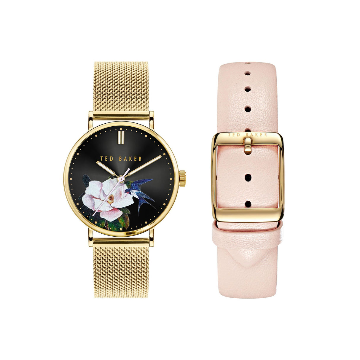 Ted Baker Womens Irby Resin Black Blue Dial Blue Silicone