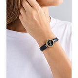 Ted Baker Womens Jolyye Crystal 24mm Gold-Tone Black Leather Watch