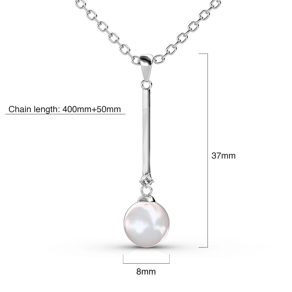 Krystal Couture Magnificent Pearl Drop Necklace Embellished with Swarovski Crystals