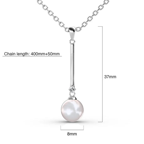 Krystal Couture Magnificent Pearl Drop Necklace Embellished with Swarovski Crystals