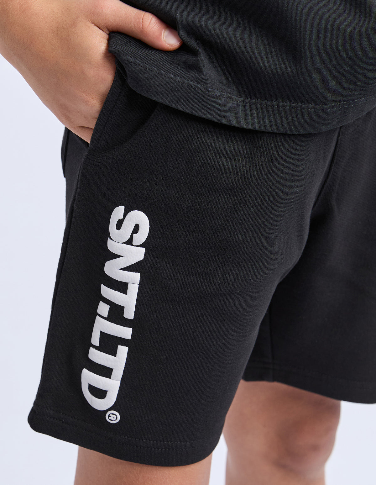 St Goliath Boys Podium Fleece Short - Washed Black