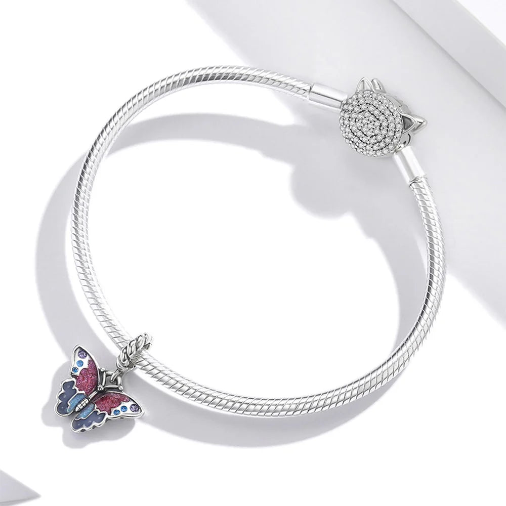 Solid 925 Sterling Silver Majestic Butterfly Pandora Inspired Bead Charm