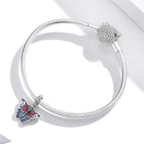 Solid 925 Sterling Silver Majestic Butterfly Pandora Inspired Bead Charm