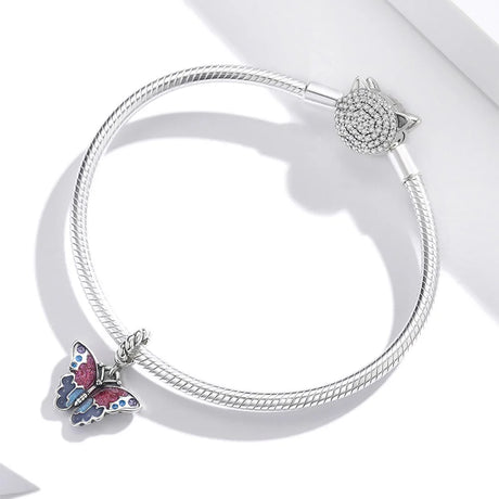 Solid 925 Sterling Silver Majestic Butterfly Pandora Inspired Bead Charm