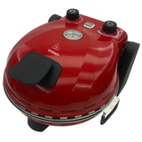 TODO 1400W Electric Pizza Maker Pizza Oven 30cm Ceramic Stone Plate 420A„ƒ Temperature - Red