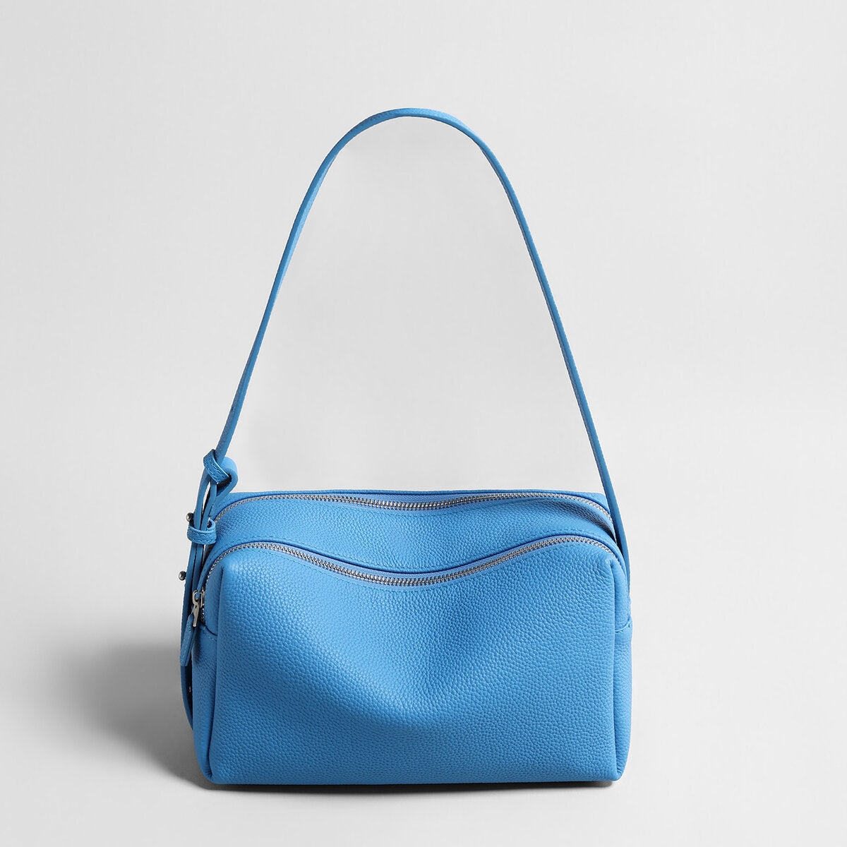 Pebbled Calfskin Bowling Bag - Blue