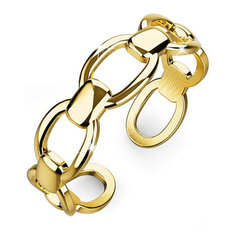 Bullion Gold Adjustable Imperial Chain Link Ring in Gold Layered