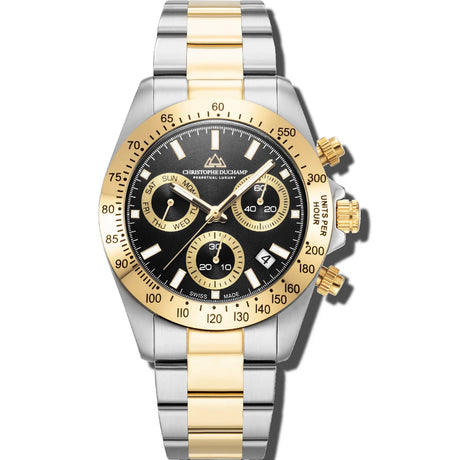 Christophe Duchamp Grand Mont Ceramic - Black Dial & 316L Stainless Steel Strap