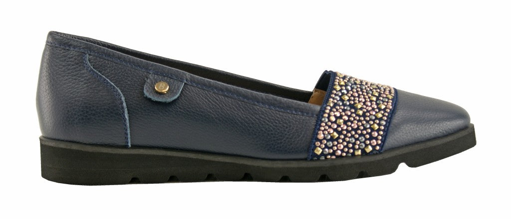 Bosccolo Womens Moccasin - Navy Blue
