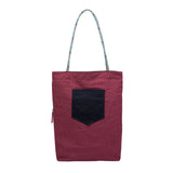 BAMEI Reversible Ramie Linen Tote Bag - Wine