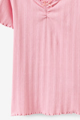Cotton On Kids Girls Essential Harper Short Sleeve Baby Tee - Marshmallow