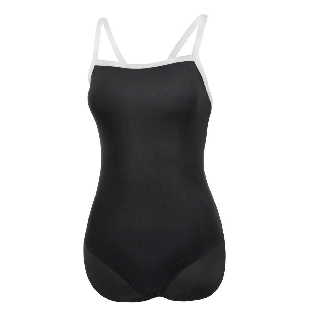 Sleek Solid Elite Training Athletic One Piece Swimsuit - White