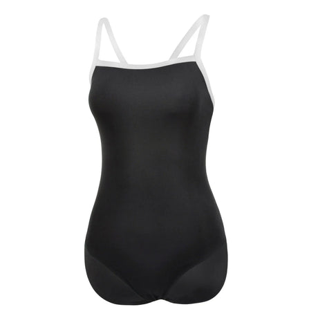 Sleek Solid Elite Training Athletic One Piece Swimsuit - White