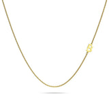 Bullion Gold Bold Alphabet Letter Initial Charm Necklace in Gold Tone