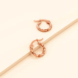 Bullion Gold Twisted Hoop Earrings 15mm