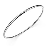 Bullion Gold Solid Golf Bangle 2mm Rhodium Layered