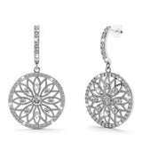 Bullion Gold Flower of Life Intricate Dangle Earrings