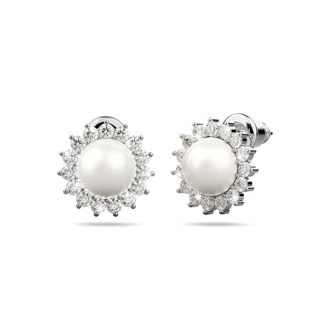 Bullion Gold Sublime Starry Pearl & CZ Stud Earrings White Gold