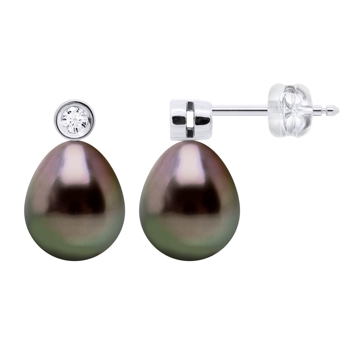 Earrings Prestige -Diamonds 0,02 Cts ( 2 X 0,01 Cts - Longueur 42 cm