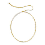 Bullion Gold Cuban Pearl Paperclip Necklace in Gold
