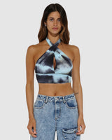BY.DYLN Tristan Top - Blue Tie Dye