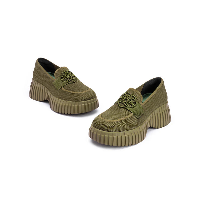 Gentleman Chunky Platform Loafers - Avocado