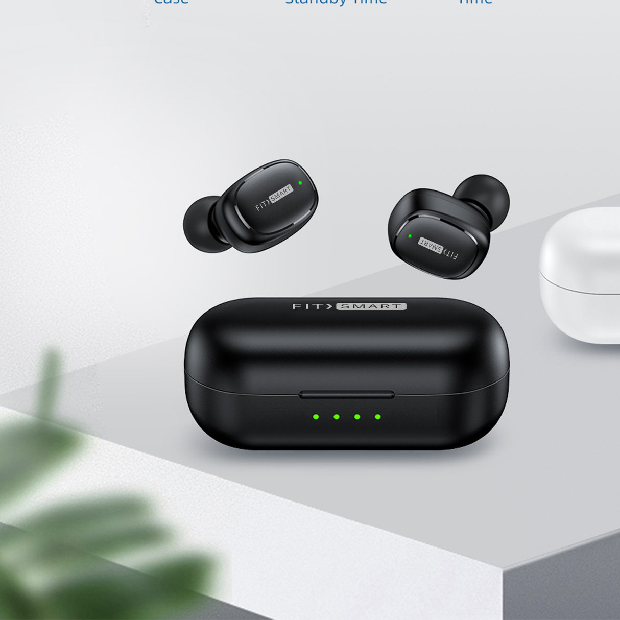 Fitsmart In Ear Black Buds with Charging Case