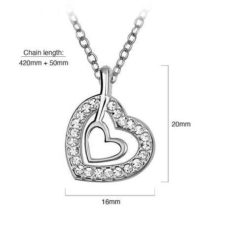 Krystal Couture Heart In Heart Necklace Embellished with SWAROVSKI Crystals