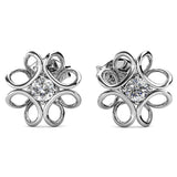 Boxed White Gold Blooming Flower Bracelet & Daffodil Hologram Stud Earrings Embellished with SWAROVSKI® Crystals Set