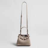 Togo Leather Mini Bucket Handbag - Taupe