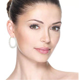 Liv Oliver 18K Gold Pearl Hoop Earrings