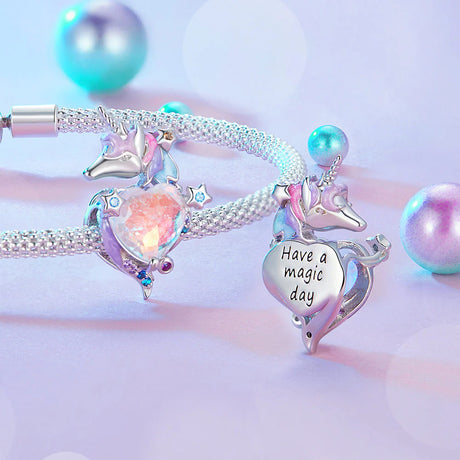 Solid 925 Signature Silver Mystic Majesty Unicorn Charm