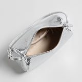 Patent Embossed Calfskin Cylinder Bag - Silver