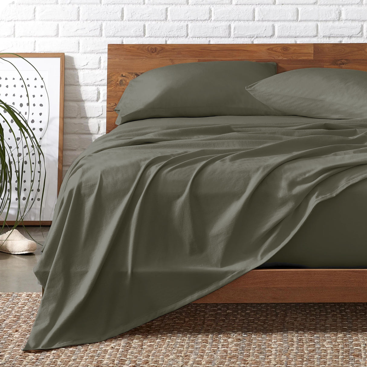 Royal Comfort Signature Bamboo Cotton Sheet Set- Olive
