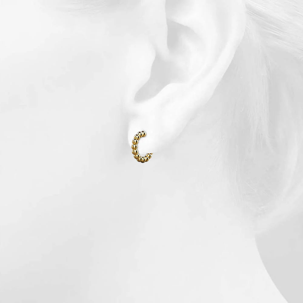Bullion Gold Gleaming Gold Accent Hoop Earrings