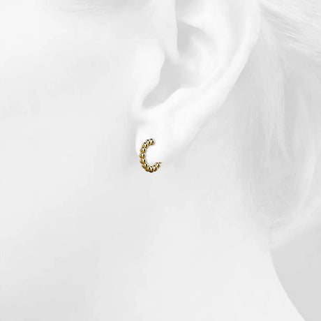 Bullion Gold Gleaming Gold Accent Hoop Earrings
