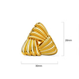 Bullion Gold Ridged Triangle Gold layered Stud Earrings