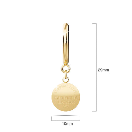 Bullion Gold Flat Round Gold Layered Dangle Earrings