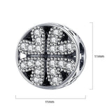 Solid 925 Sterling Silver Petal of Love CZ Charm