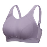 Plus Size High Support Full Coverage Padded Wireless Bra - Grey