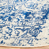 Evoke 253 White Navy Round Rug