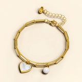 Bullion Gold From the Heart Paper Clip Chain Gold Layered Stainless Steel Bracelet