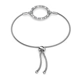 Krystal Couture White Gold Pave Set Circle Slider Bracelet Embellished with SWAROVSKI Crystals